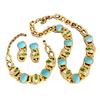 Vintage Pearl Chain Jewelry Set Women - Rhinestone Embellished Necklace Earrings Bracelet Boho Chic Retro Accessory
