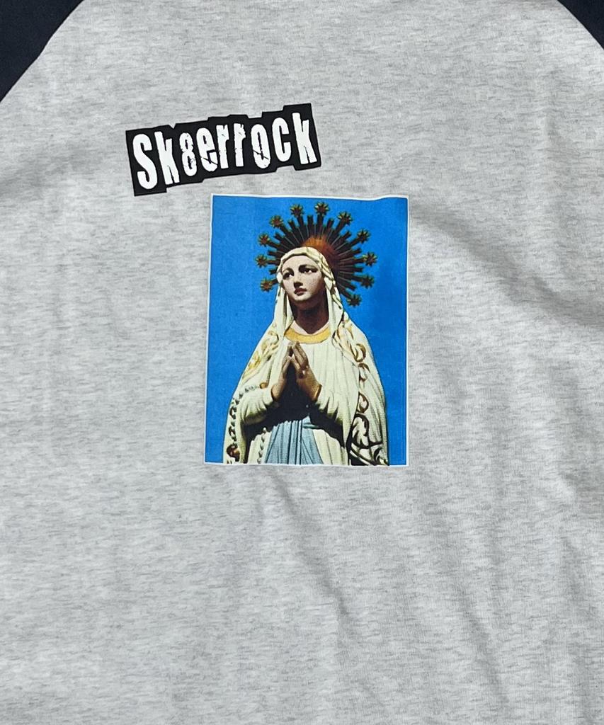 SK8ER ROCK Mary Raglan T-Shirt ((Oatmeal/Charcoal))