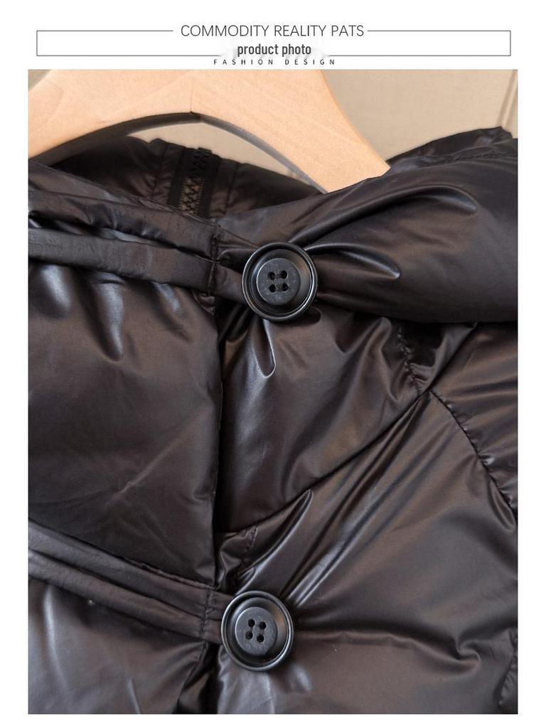 Winter 2025 Plus Size Women's Knee-Length Cotton Hooded Coat