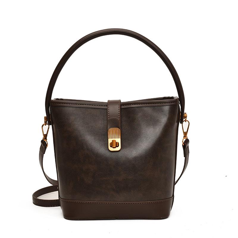 

2024 Женская Ретро Сумка на Плечо и Через Плечо - Осенне-Зимняя Повседневная Сумка Large кофейный