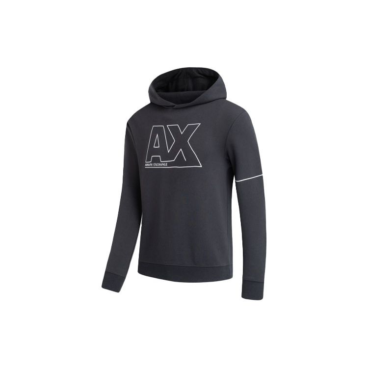 Armani Exchange FW21 Solid Logo Print Sweatshirt Men Tops Black 6KZMFF-ZJ5NZ-1200