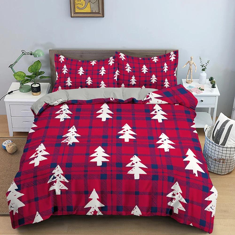 Christmas Decoration Bedding Set Luxury Soft Duvet Cover Set 3D Christmas Printed Quilt Cover King Queen Twin Size Home Textile