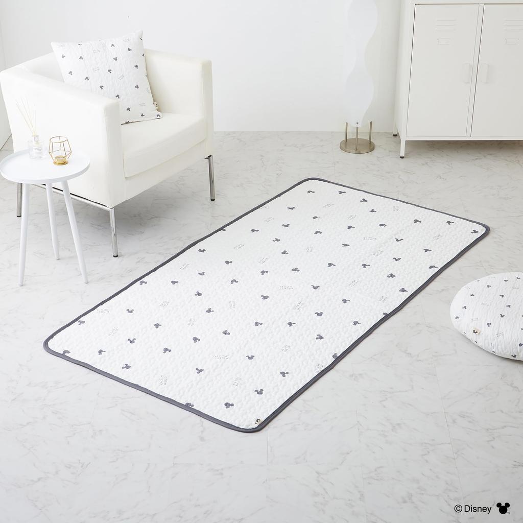 MORIPiLO Mickey Mouse Mat/Accent Rug (Disney Korean Ibul Style Beige) 100x195cm, Cute Large Merchandise, Disney Character, Morishita Pillows