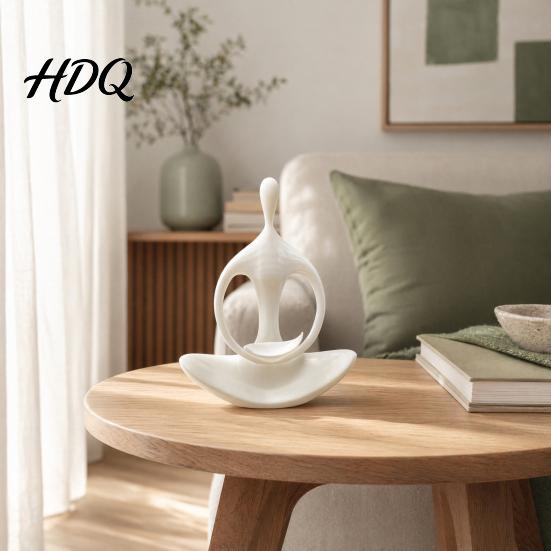Modern Abstract Ornament Minimalist Zen Humanoid Sculpture Ornament 3D Printed Figurine