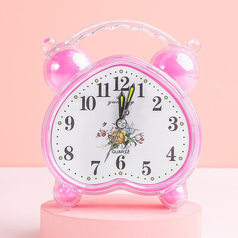Alarm Clock Children Cartoon Clock Crystal Simple Internet Celebrity Small Alarm Desk Clock Jump Seconds Do Not Mute
