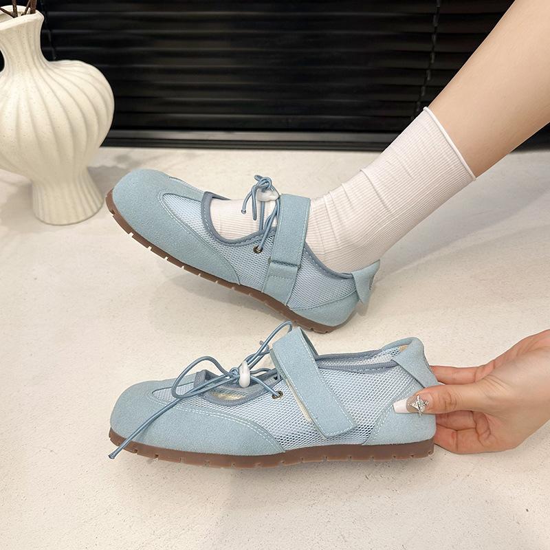 French shallow mouth Mary Jane shoes women's 2025 summer new versatile hollow sports casual fashion ballet shoes