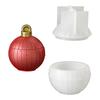 Christmas Ball Silicone Candle Molds Resin Jar Mould With Lid For Resin Casting Making Candle Cup Soap Jewelry Jar