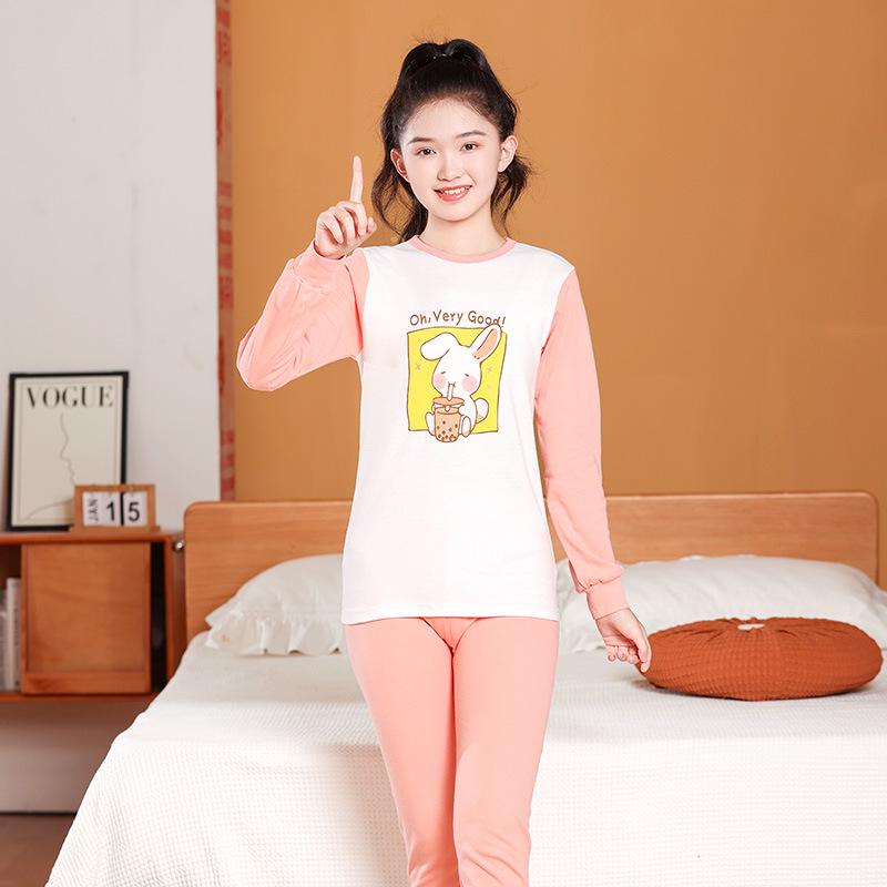 

Kids Autumn Cotton Flannel Pajama Set - Warm Long Johns and Base Layer for Boys and Girls 140 cm