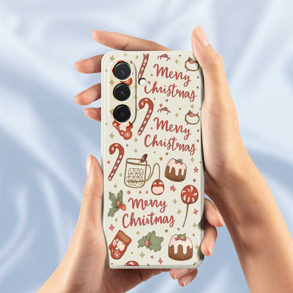 Für Samsung Galaxy A36 5G Hülle Frohe Weihnachten Musterdruck Gerade Kante TPU Handy-Rückseite