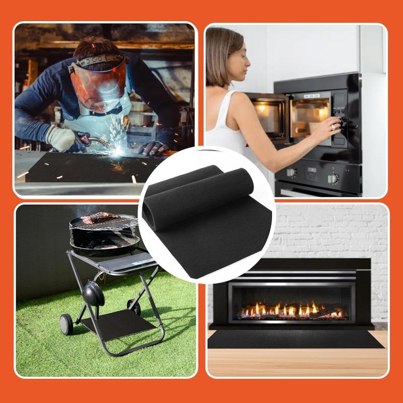 Coperta di Saldatura in Feltro di Carbonio Pre-Ossidato 2mm/5mm Tessuto Ignifugo Resistente al Calore per Saldatori di Lavorazione dei Metalli Industriale Protezione