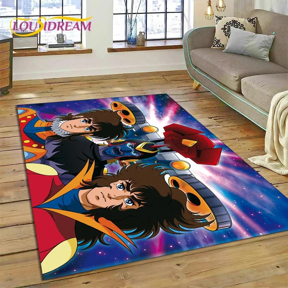 Tappeto Moquette 3D Cartone Animato UFO Robot Grendizer Anime per Camera da Letto Soggiorno Decorazione Casa Divano, Tappetino da Gioco Grande Decorativo per Bambini