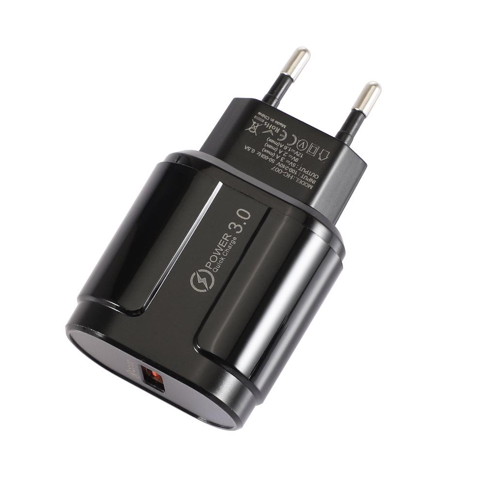 18W QC3.0 Fast Charging Plug - Smart Single USB (EU/US Spec)