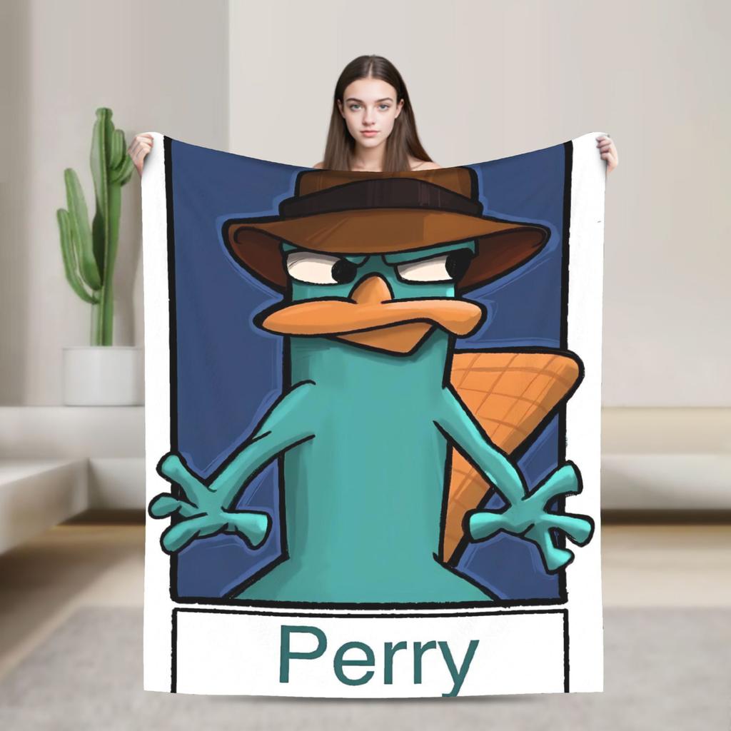 Perry the Platypus Warm Blankets Boy Girl Plush Throw Blanket Fashion Home Decor Flannel Bedspread Sofa Bed Cover