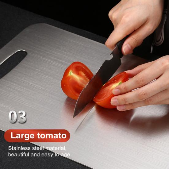 Stainless Steel Cutting Board Large Non-Slip Pastry Board for Kitchen Dual-Sided Chopping Board Easy To Clean Multiple Sizes Available Cutting Mats