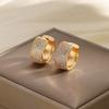 Pair of Fashion Copper Alloy Plated 18kgold 0.03 Mm Zircon Hoop Earrings for Daily Wear and Holiday Gifts