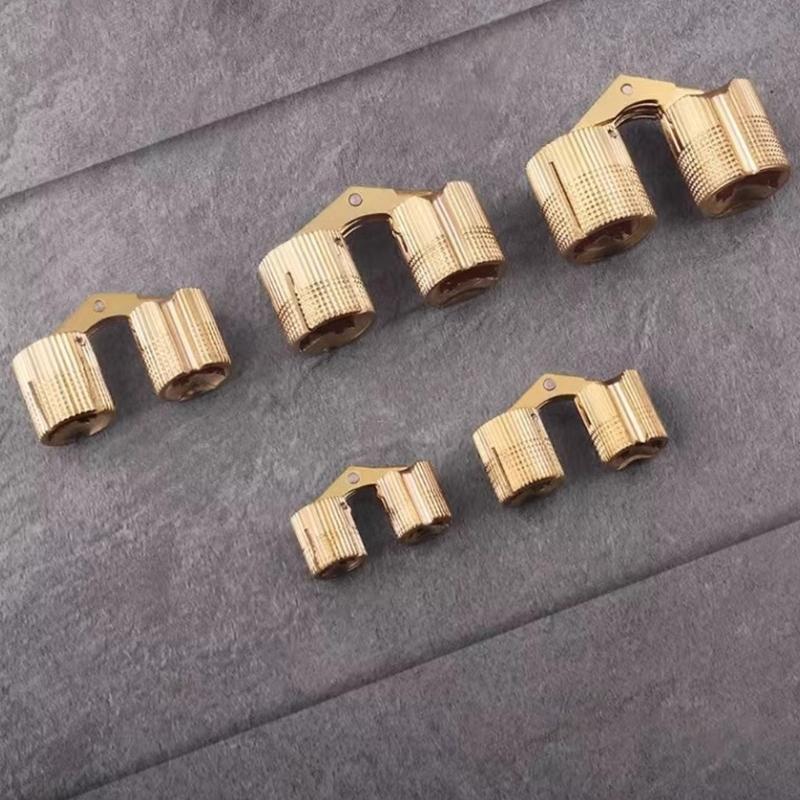 10Pcs Furniture Brass Concealed Hinges Cylindrical Hinges Small Barrels Hinges for Jewelry Keepsake Box Cabinet Door