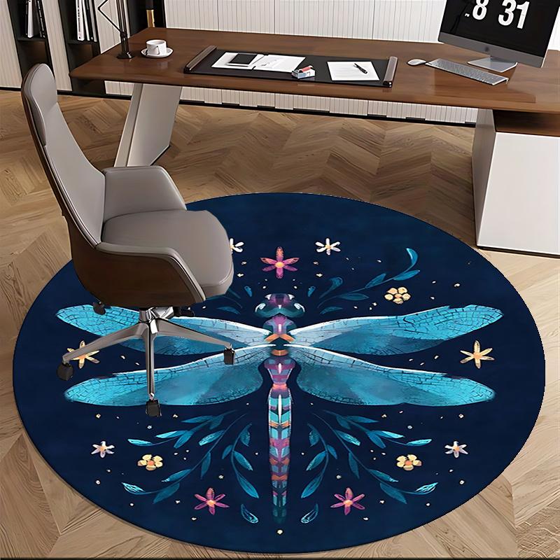 Elegant Dragonfly Office Carpet Chair Mats, Floral Home Decor, Office Carpet Gift for Living Room, Bedroom, Various Rooms1118027a