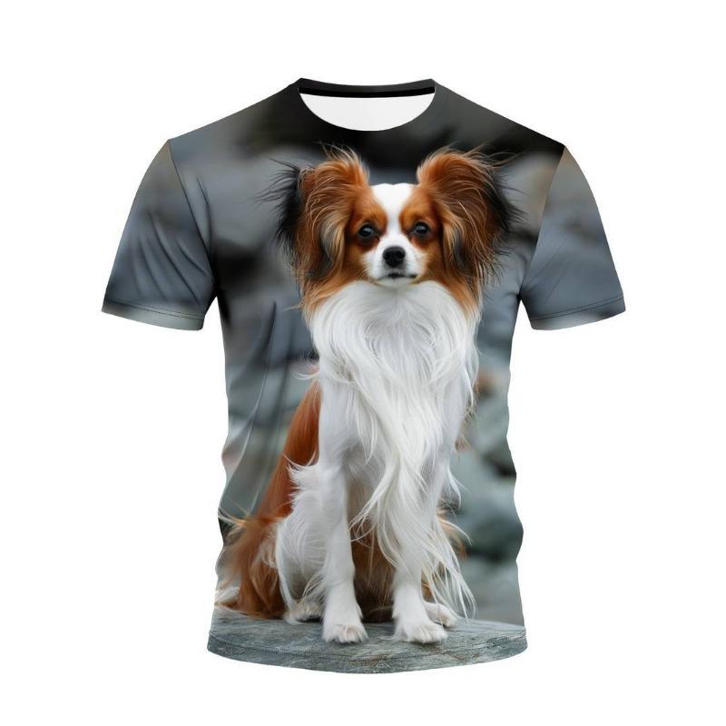 Dog Animal Pattern 3D T-shirt for Summer Men's Casual Round Neck Plus Size T-shirt Top 6XL