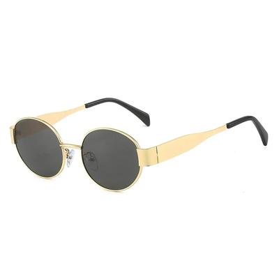 Oval Metal Frame Sunglasses Women Fashion Shades UV400 Men Trending Brand Designer Gradient Sun Glasses
