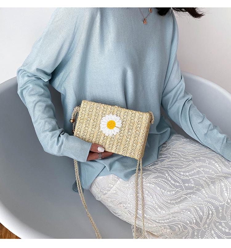 SCIONE Net Red Small Bag 2020 Women Messenger Bag Straw Woven Bag Small Square Bag Shoulder Bag