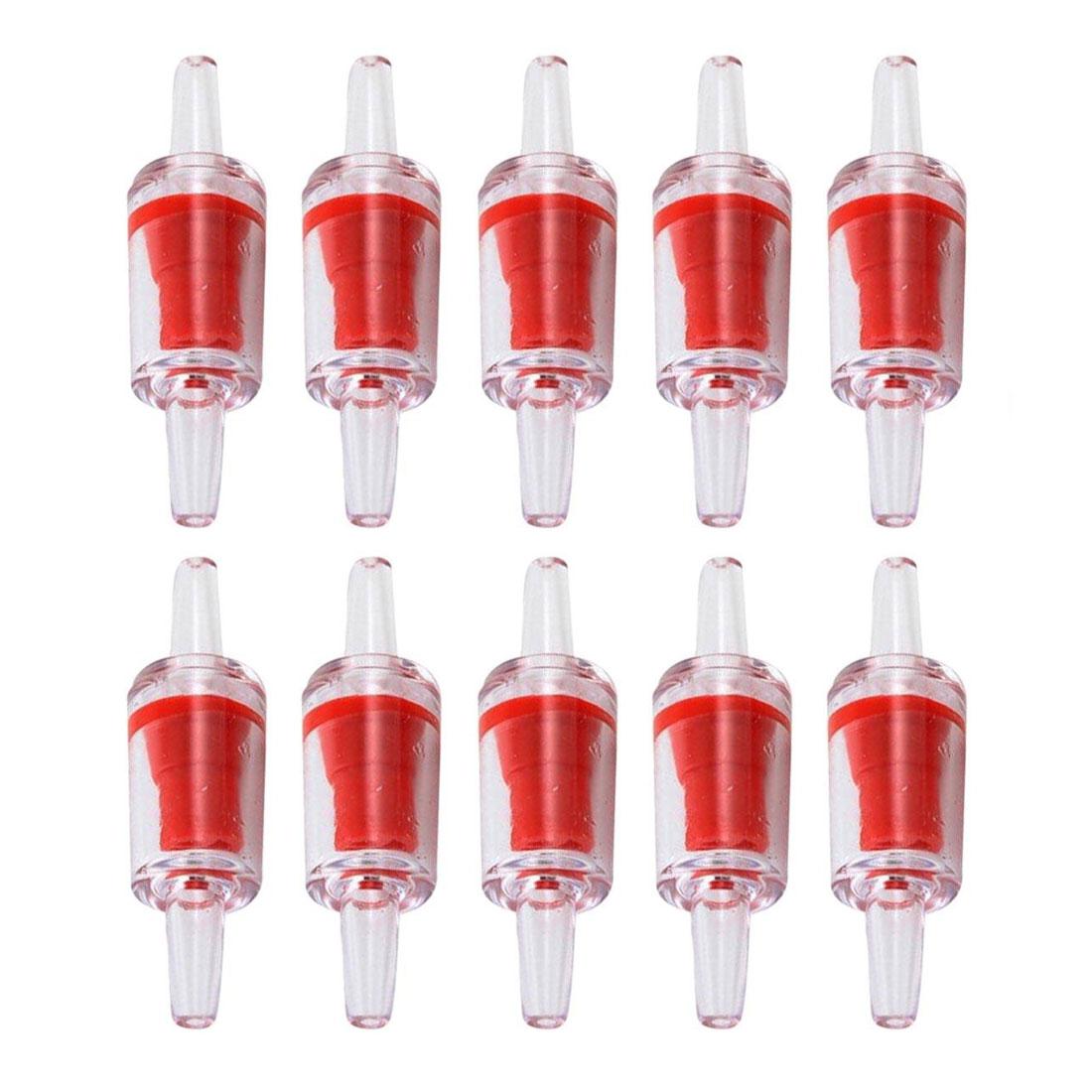 

10 шт. пластикового акваріума односторонній зворотний клапан для системи CO2 акваріумний повітряний насос компресор аксесуари для акваріума червоний