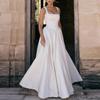 Vestido de outono europeu e americano para mulher, temperamento elegante, corte justo, cor sólida, linha A, comprimento [especificar comprimento, por exemplo, até ao joelho, longo]