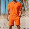 Summer New Men's POLO Shirt Suit Casual Sports Versatile Slim Short-sleeved Shorts Fashion Suit