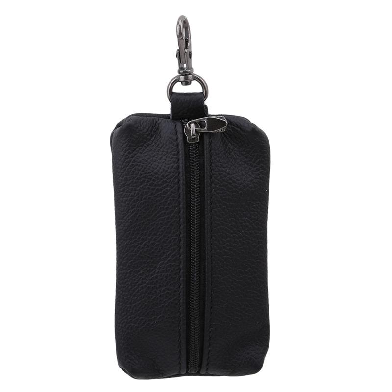 Men Car Key Case Leather Wallets Coin Purse Soft Zipper Bag Keychain Cover For Money Pocket Thin Wallets Ring Pouch Card Purse