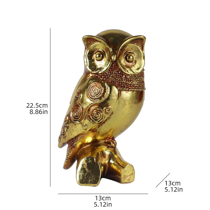

Golden Owl Sculpture Resin Animal Statue for Home Décor, Ideal for Bedroom, Living Room, Study, Entryway or Table Display