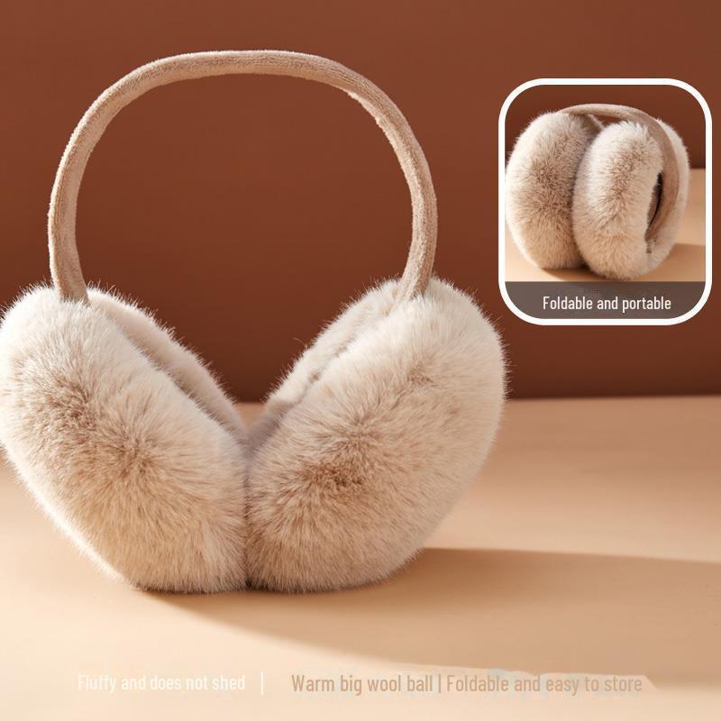 Women's Winter White Plush Windproof Ear Muffs - Warm, Cold-Proof, Velvet-Lined, Anti-Freeze.
