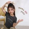 Girls' 2026 Summer Chic Letter Elastic Short Sleeve T-Shirt