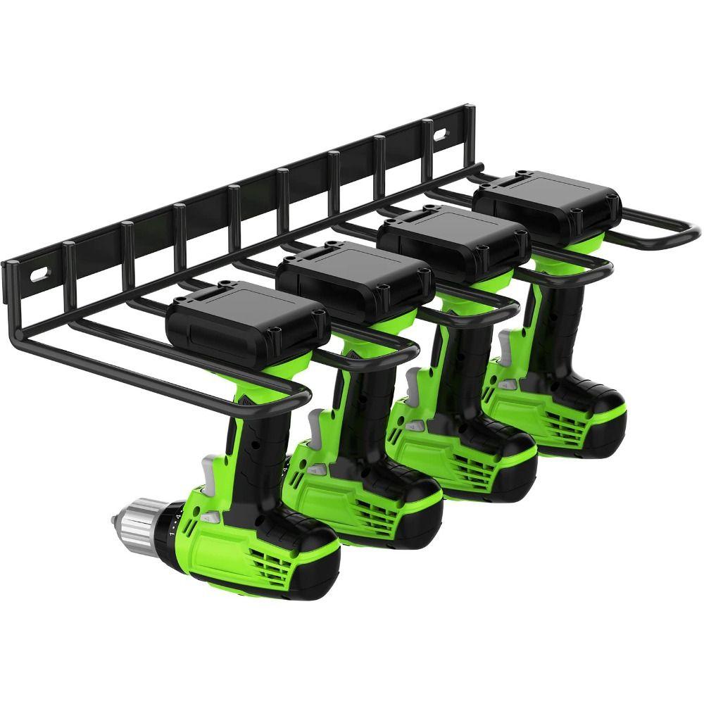 Heavy Duty Power Tool Rack Wall Mounted Power Storage Shelf Premium Electric Drill Holder Garage