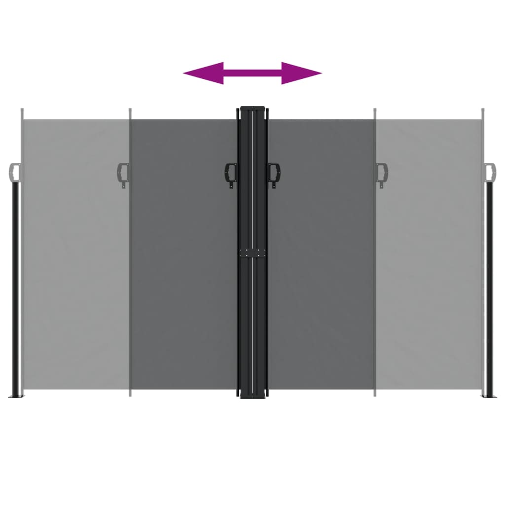 Retractable Side Awning Black 200 X 600 Cm