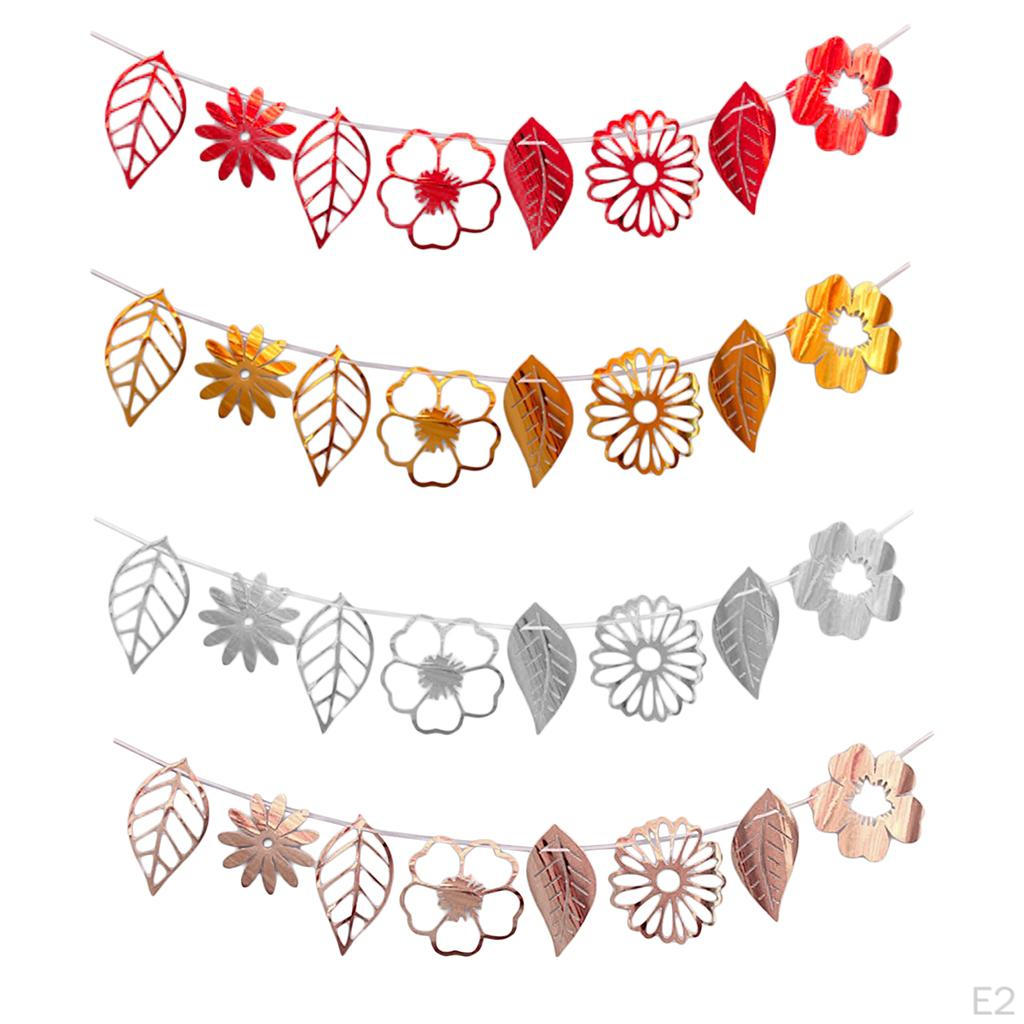 Leaves Flower Banner Bunting Garland For Festivity Home Party Ornaments