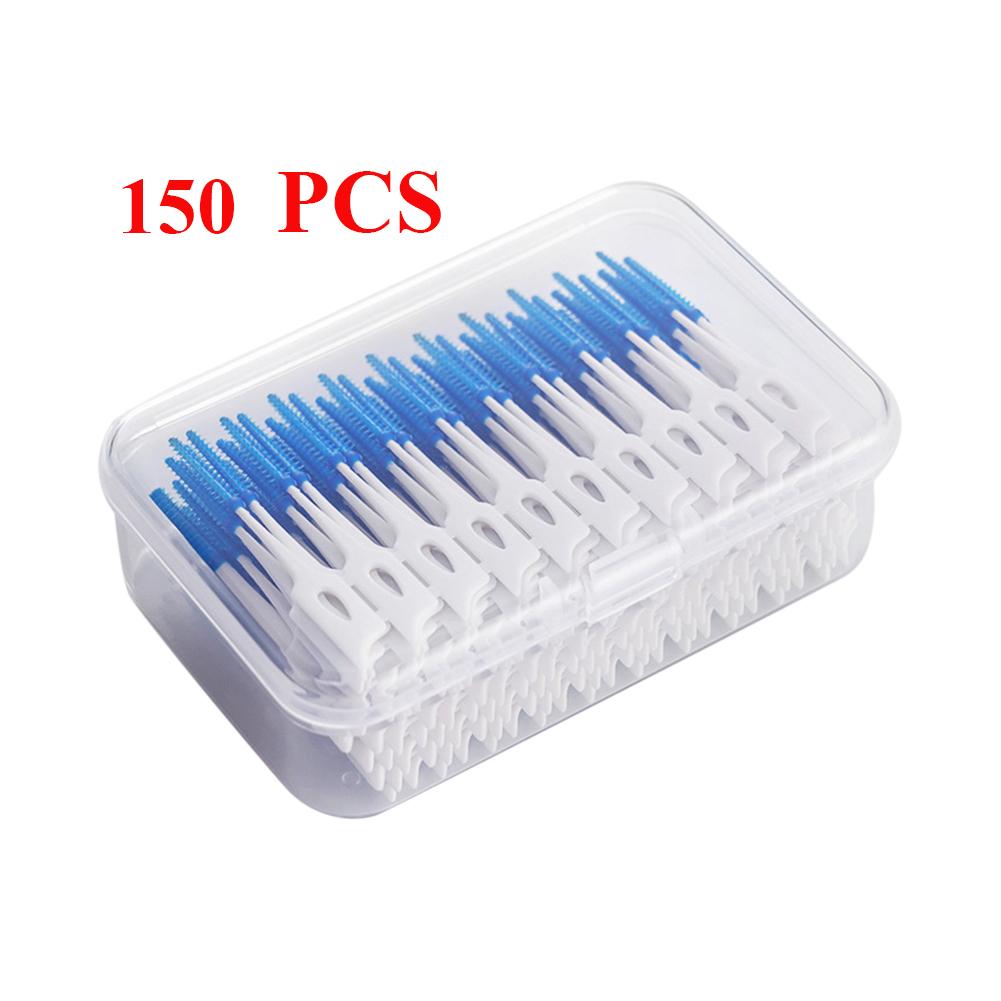 40~150Pcs Silicone Interdental Brush Disposable Dental Floss Picks Cleaning Between Teeth Soft Hilo Dental Brace Brush Toothpick