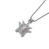 Hiphop Full Diamond Cuban Necklace Hiphop Pokemon Anime Pet Elves Pendant Men's Necklace