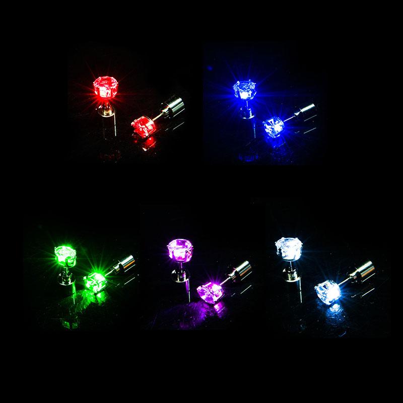 LED Bling Ohrringe Tanz Disco Valentinstagsgeschenke Modeschmuck Blinkende Ohrstecker Rosa LED Ohrringe Für Damen Licht Ohrstecker