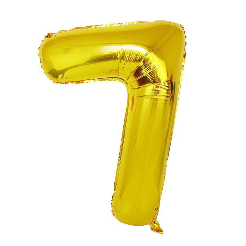 

32-дюймовые золотые и серебряные цифровые фольгированные шары для украшения вечеринки - Американский стиль 32-inch US digital 7 золотой