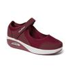 Spring and Summer Fly-woven New Mesh Hollowed-out Wedge Heel Velcro Muffin Rocking Shoes Casual Shallow Mouth Single Shoes Women