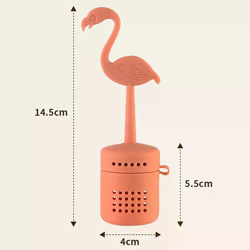 1 Stück Flamingo-förmiger Silikon-Teezubereiter, Teesieb, Kaffeefilter, Multifunktionaler Kaffee-Gewürzfilter