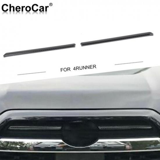 2x Center Grille Grill Trim Strips Cover Accessories For 4Runner Carbon Fiber