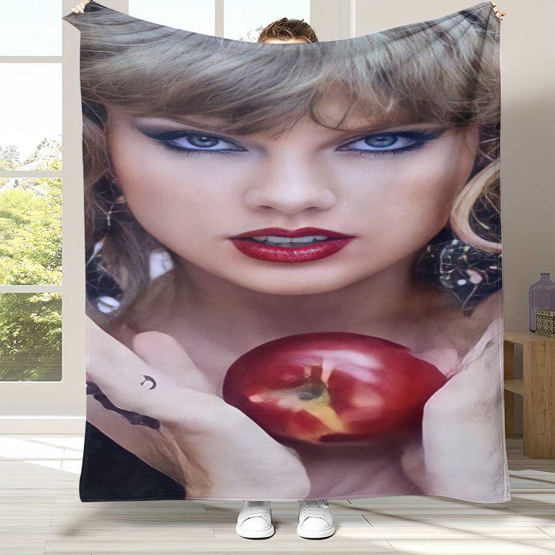Famosa Coperta in Flanella Cantante T-Taylor, Coperta in Peluche Ultra Morbida e Calda per Casa, Camera da Letto, Letto, Divano, Ufficio, Campeggio, Picnic