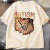 Autistic Funny Skeleton T-Shirt Men Women Autism Meme Graphic T Shirts Harajuku Fashion Cotton Vintage T Shirt Unisex Streetwear