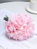 1 Bunch Real Touch Roses 5 Heads Artificial Roses Flower Silk Fake Curly Rose Flower Arrangement Bouquet for Home Party Wedding Decoration
