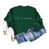 European and American Delight Long Sleeve Round Neck Hoodie 