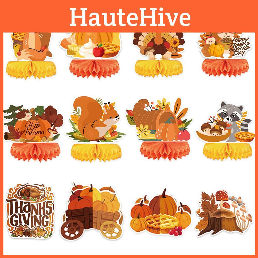 Cartoon Thanksgiving Themed Animal Pattern Paper Desktop Ornament Party Props