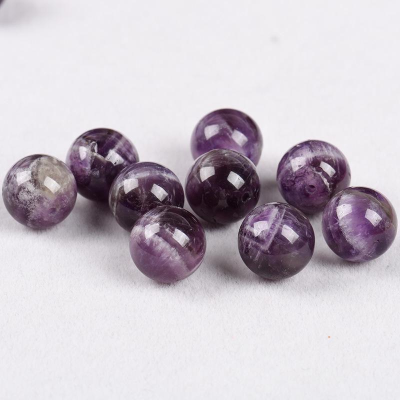 Dreamy Amethyst Round Beads: Purple Crystal Beads for DIY Necklaces & Bracelets
