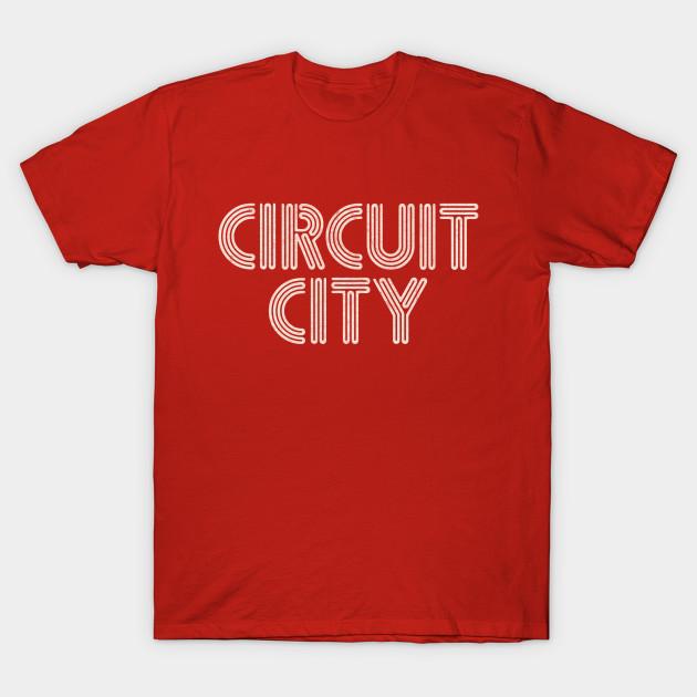 

Men Black Print T-shirt Circuit City No-Cut Transfer Paper Print Cotton Tshirt M красный