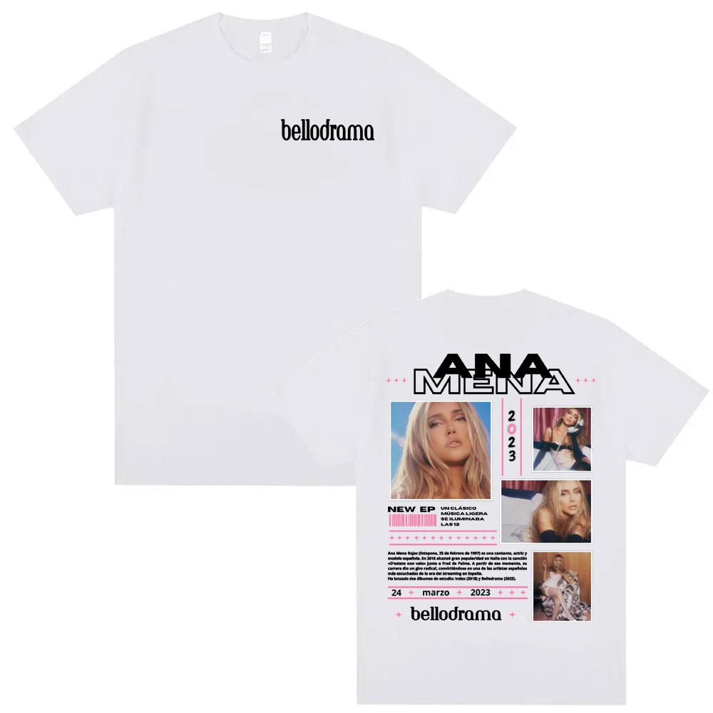  Summer Singer Ana Mena BELLODRAMA Album 100% Pure Cotton Printed T-shirt Tour Men Women Hip Hop Harajuku Y2K
