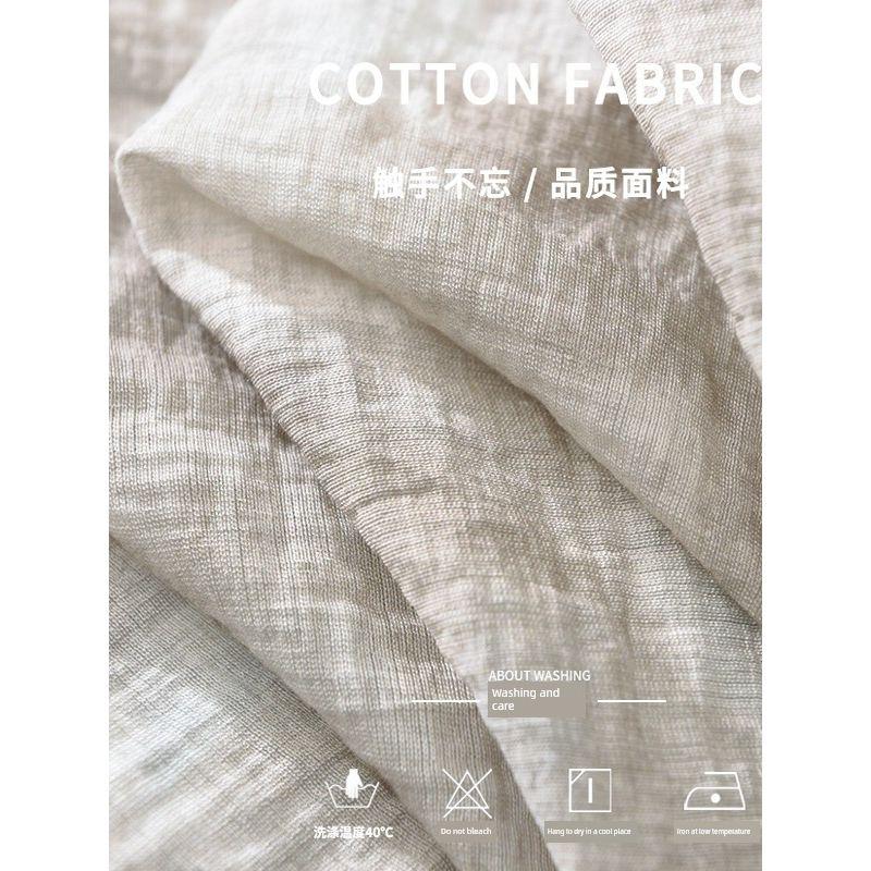 Summer Fresh Ice Silk Linen Short sleeve Shirts Men's Loose Casual Print Beach Cotton and Linen Shirt Quick-Drying Thin